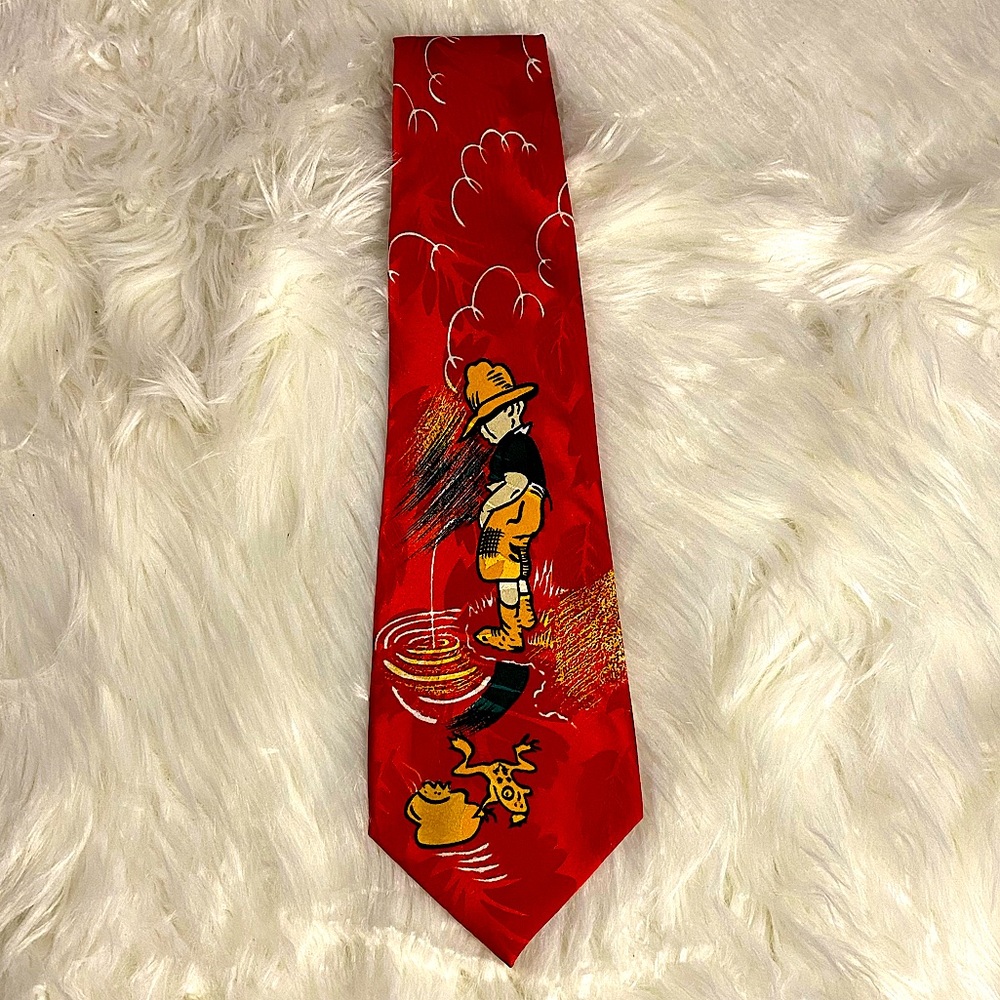 Dimoda italian peacock silk novelty rain puddle little boy red and yellow